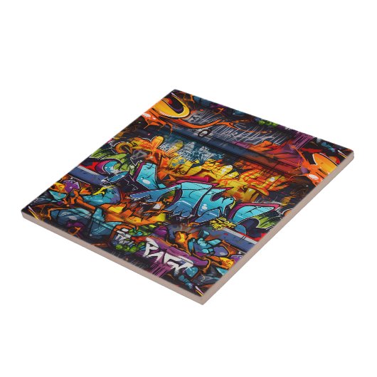 graffiti-keramische Tegel Tegeltje (Zijkant)