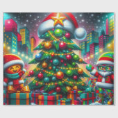 Graffiti Kerstmis Cadeaupapier (Vlak)