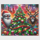 Graffiti Kerstmis Cadeaupapier (Vlak)