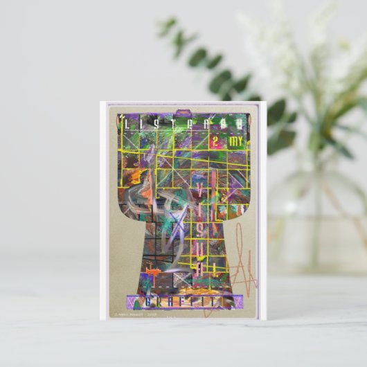 Graffiti Kimono Briefkaart (Staand voorkant)