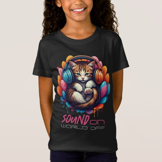 Graffiti Kitten Vibe Kleding - Aangepaste tekst T-shirt (Voorkant)