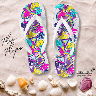 Graffiti kleurig patroon actief sportstrand teenslippers