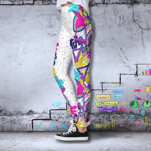 Graffiti kleurig patroon | Actieve sport yoga Leggings