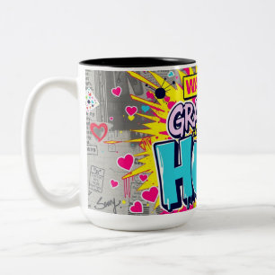 Graffiti Knuffels van oma - Opa en oma-dag Tweekleurige Koffiemok