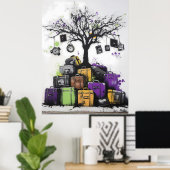 Graffiti koffers en boomklokken – Urban Art Poster (Thuiskantoor)