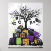 Graffiti koffers en boomklokken – Urban Art Poster (Voorkant)