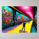 Graffiti komend uit levend Poster (Voorkant)