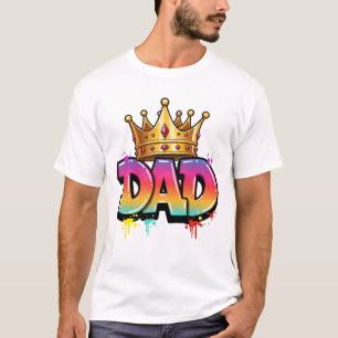 Graffiti Koning Papa Levendige Stedelijke Kroon T-shirt