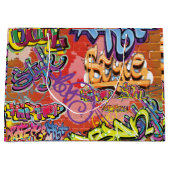 Graffiti krabbelde, krabde of besproeide bakstenen groot cadeauzakje (Voorkant)