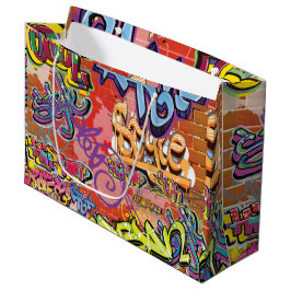 Graffiti krabbelde, krabde of besproeide bakstenen groot cadeauzakje