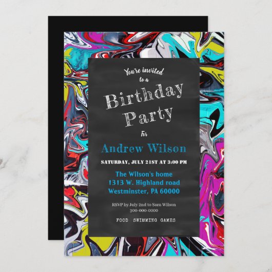 Graffiti-krijtplank Kaart (Voorkant / Achterkant)