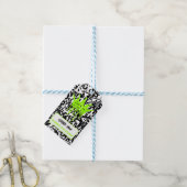 Graffiti Kroon Groen Oranje Bedankt Verjaardag Cadeaulabel (Met Touw)