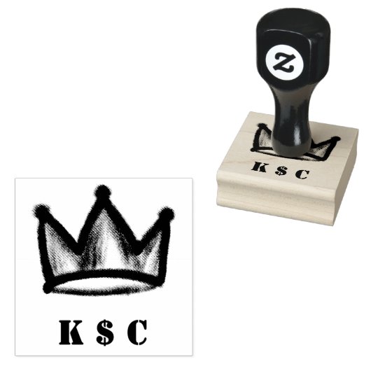Graffiti-kroon met initialen rubberstempel (Gestempeld)