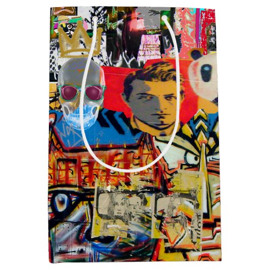 Graffiti kunst aan de muur collage medium cadeauzakje (Voorkant)
