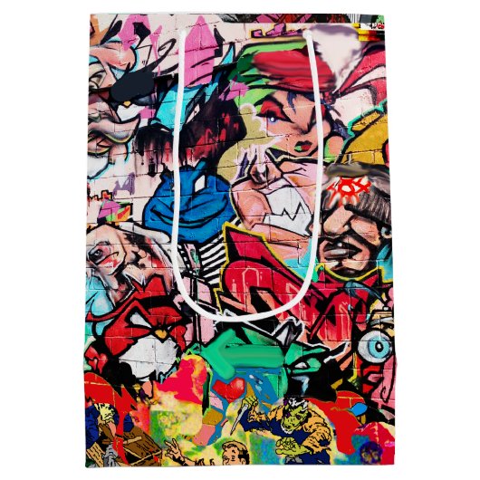 Graffiti kunst aan de muur collage medium cadeauzakje (Achterkant)