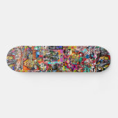 Graffiti kunst aan de muur collage persoonlijk skateboard (Horizontaal)