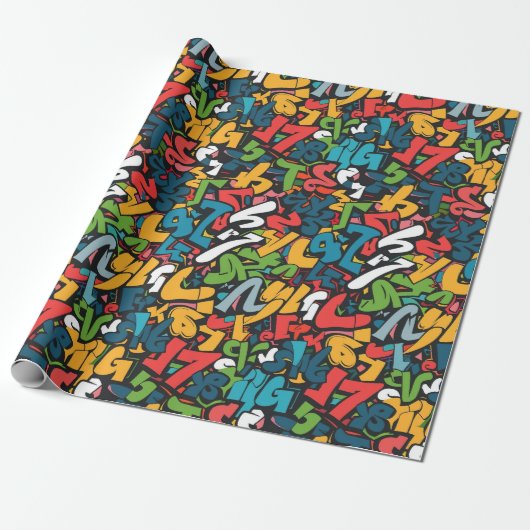 Graffiti Kunst Cadeaupapier (Uitgerold)