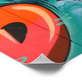 Graffiti-kunst: "De vogel die met Fox rijdt" Poster (Hoek)