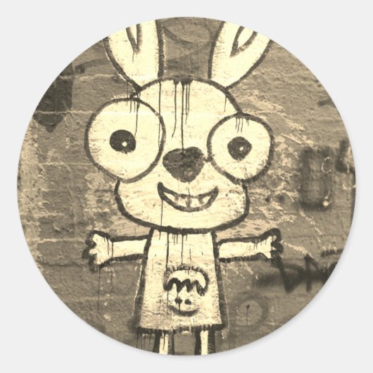 GRAFFITI-KUNST GELUKKIGE MONSTER Sticker (Voorkant)