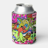 Graffiti Kunst: Hiphop stijl achtergrond Blikjeskoeler (Blikje Voorkant)
