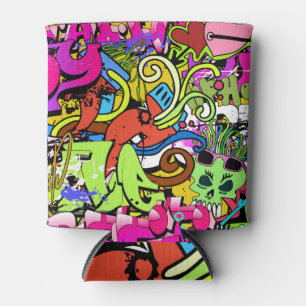 Graffiti Kunst: Hiphop stijl achtergrond Blikjeskoeler