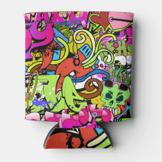 Graffiti Kunst: Hiphop stijl achtergrond Blikjeskoeler