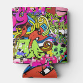 Graffiti Kunst: Hiphop stijl achtergrond Blikjeskoeler (Achterkant)