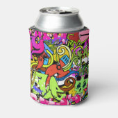 Graffiti Kunst: Hiphop stijl achtergrond Blikjeskoeler (Blikje Achterkant)