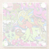 Graffiti Kunst: Hiphop stijl achtergrond Glazen Onderzetter (Achterkant)