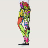 Graffiti Kunst: Hiphop stijl achtergrond Leggings (Links)