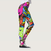 Graffiti Kunst: Hiphop stijl achtergrond Leggings (Rechts)