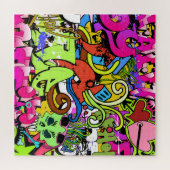 Graffiti Kunst: Hiphop stijl achtergrond Legpuzzel (Horizontaal)