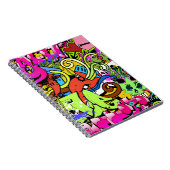 Graffiti Kunst: Hiphop stijl achtergrond Notitieboek (Rechterzijde)