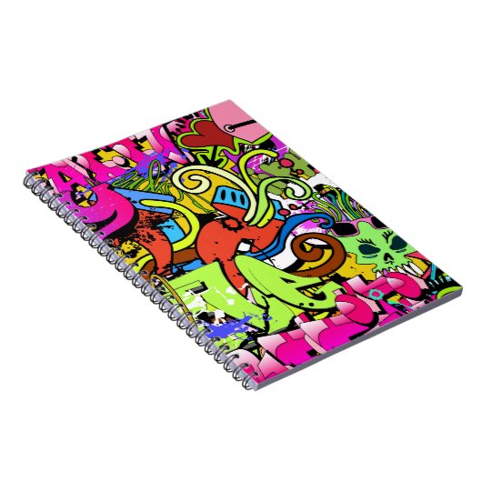 Graffiti Kunst: Hiphop stijl achtergrond Notitieboek (Rechterzijde)