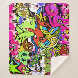 Graffiti Kunst: Hiphop stijl achtergrond Sherpa Deken