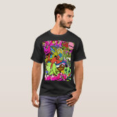 Graffiti Kunst: Hiphop stijl achtergrond T-shirt (Voorkant volledig)