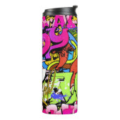 Graffiti Kunst: Hiphop stijl achtergrond Thermosbeker (Gedraaid links)