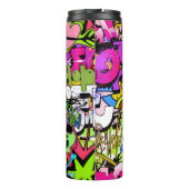 Graffiti Kunst: Hiphop stijl achtergrond Thermosbeker (Achterkant)