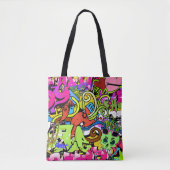 Graffiti Kunst: Hiphop stijl achtergrond Tote Bag (Voorkant)