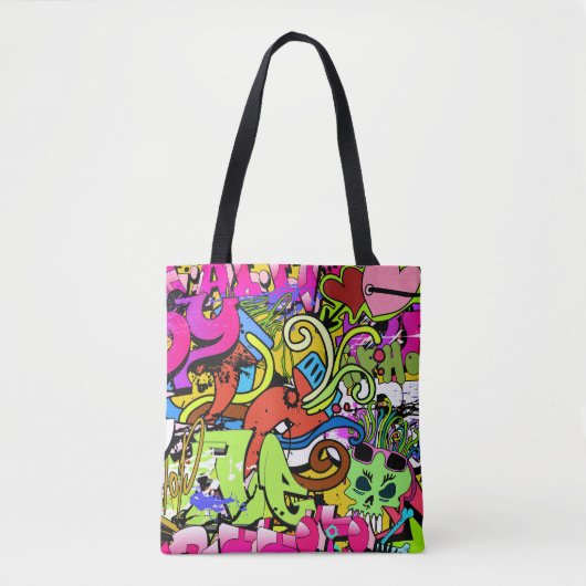 Graffiti Kunst: Hiphop stijl achtergrond Tote Bag (Voorkant)