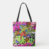 Graffiti Kunst: Hiphop stijl achtergrond Tote Bag (Achterkant)