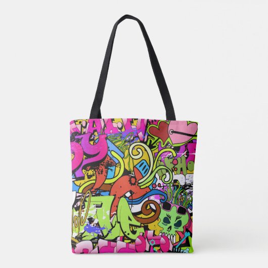 Graffiti Kunst: Hiphop stijl achtergrond Tote Bag (Achterkant)