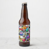 Graffiti-kunst met gekke vruchten en groenten bier etiket (Voorkant)
