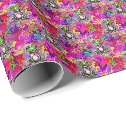Graffiti Kunst Psychedelische Kikkers Kleurrijk Ec Cadeaupapier (Rol Hoek)