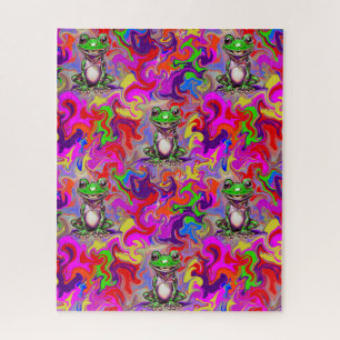 Graffiti Kunst Psychedelische Kikkers Kleurrijk Ec Legpuzzel