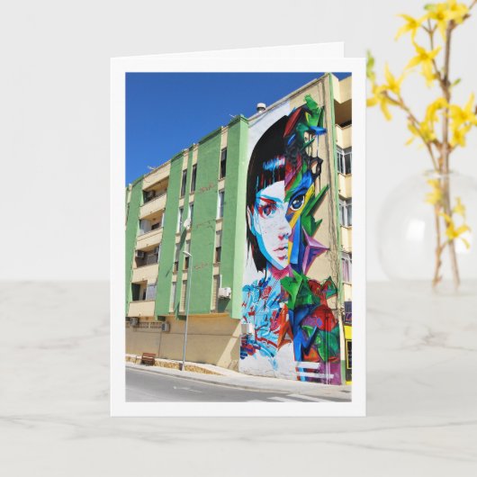 Graffiti Kunst, Vilamarxant, Valencia, Spaans Kaart (Gele Bloem)