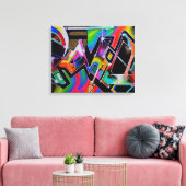 Graffiti — kunstdrukwerk canvas afdruk (Insitu (Woonkamer))