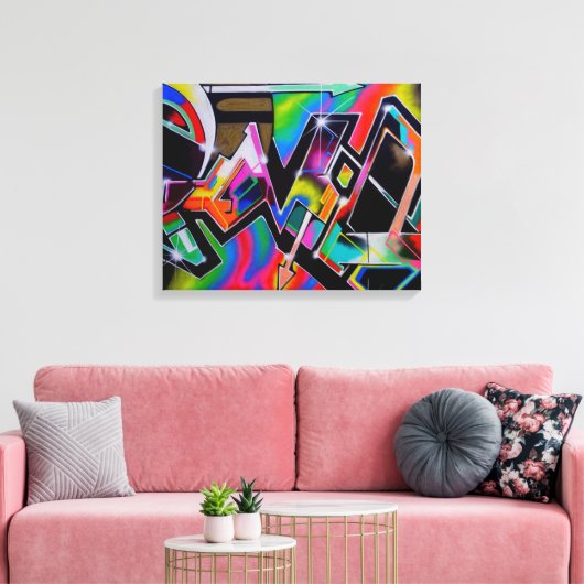 Graffiti — kunstdrukwerk canvas afdruk (Insitu (Woonkamer))