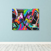 Graffiti — kunstdrukwerk canvas afdruk (Insitu (Houten vloer))