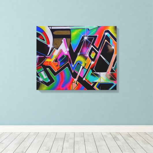 Graffiti — kunstdrukwerk canvas afdruk (Insitu (Houten vloer))